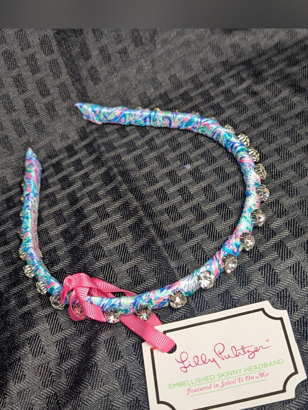 Lilly Pulitzer 1/2' Headband with Rhinestones.